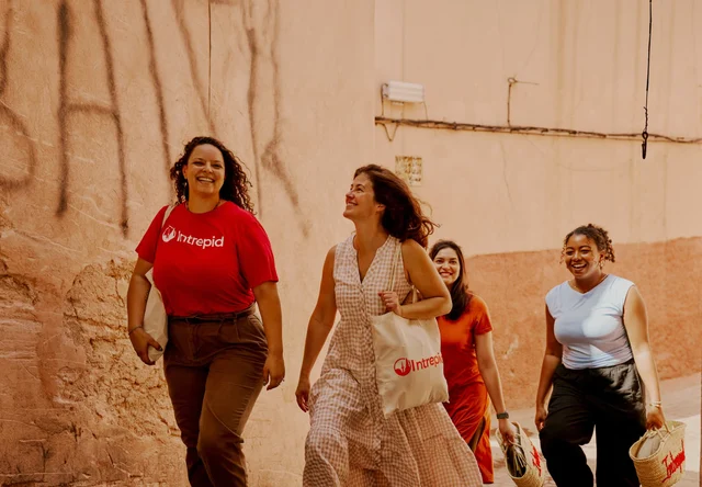 Small group on a walking tour in Morocco