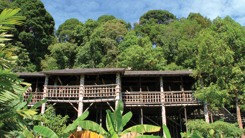 Iban longhouse, Borneo