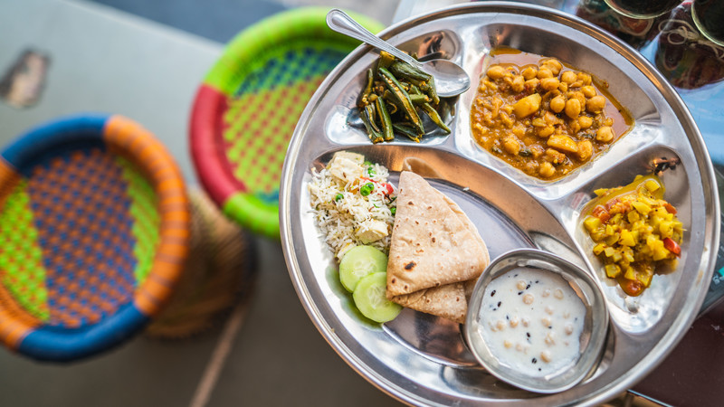 Plate of food in Udaipur, India