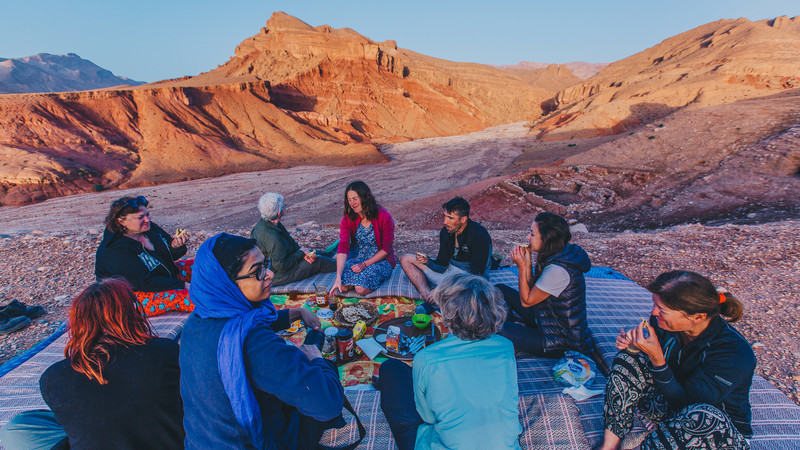 Picnic dinner in the Moroccan mountains