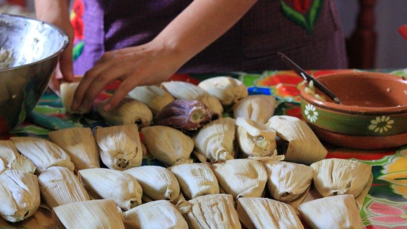 A pile of tamales in Mexico