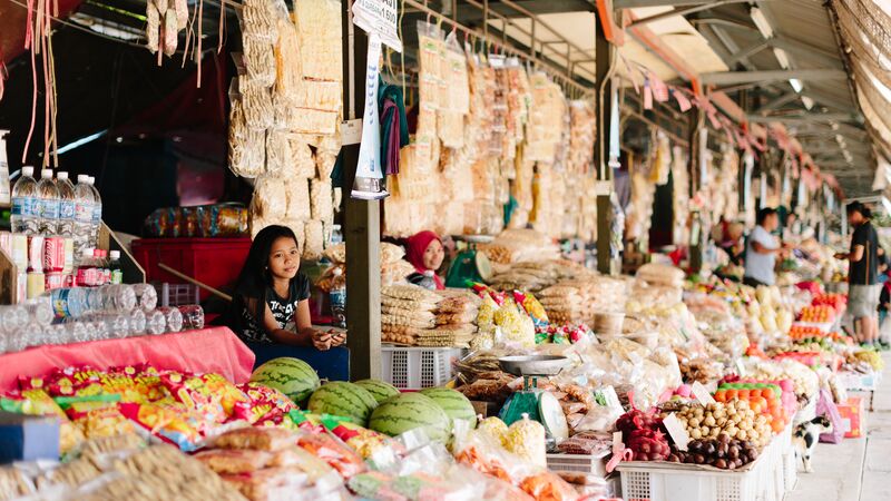 A local market in Borneo.