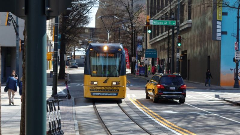 Streetcar in downtown Atlanta