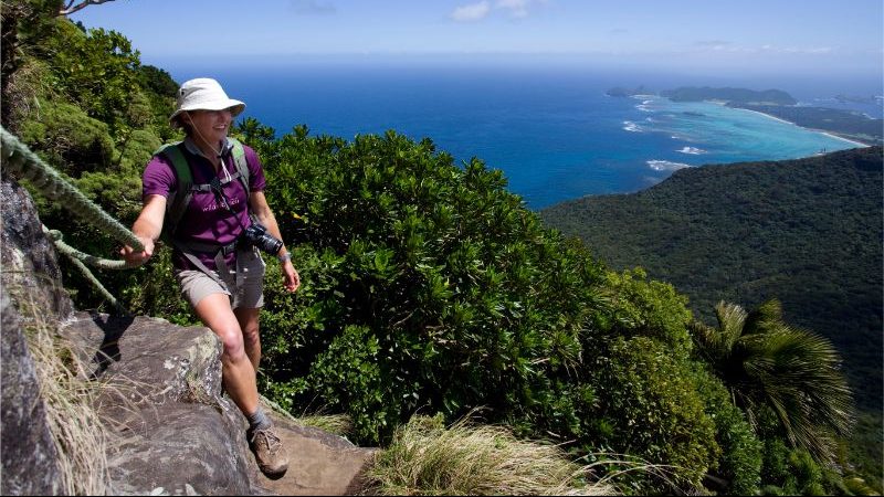 Hiker at Lord Howe Island
