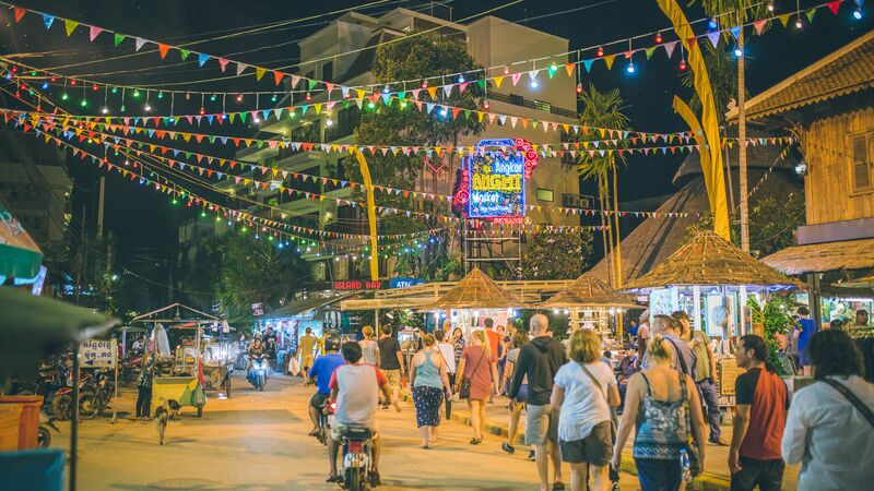 The colourful and bustling streets of Siem Reap, Cambodia