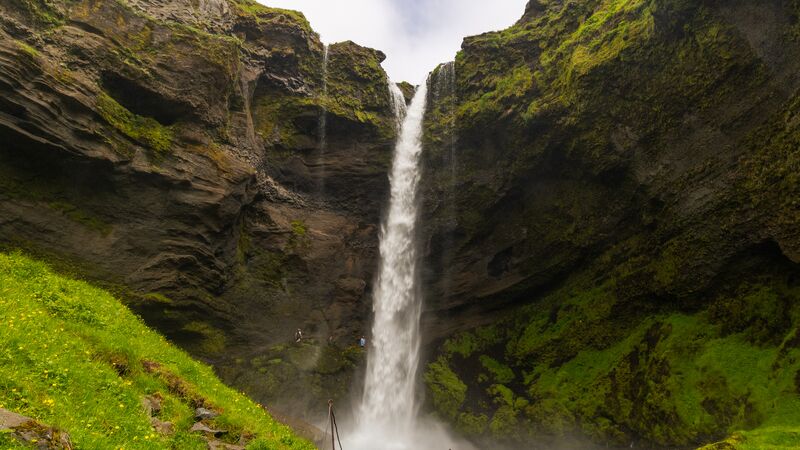 The Kvernufoss waterfall on Iceland's south coast