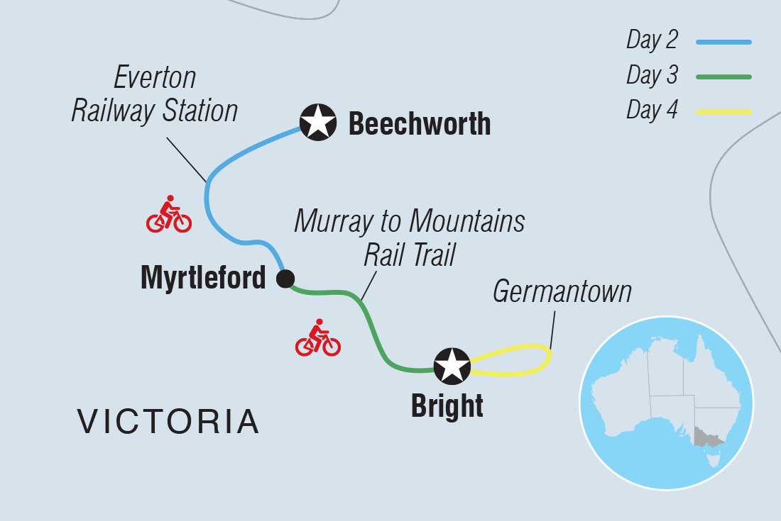 Bright Rail Trail Map Cycle The Murray To Mountains Rail Trail: Beechworth To Bright | Intrepid  Travel Uk