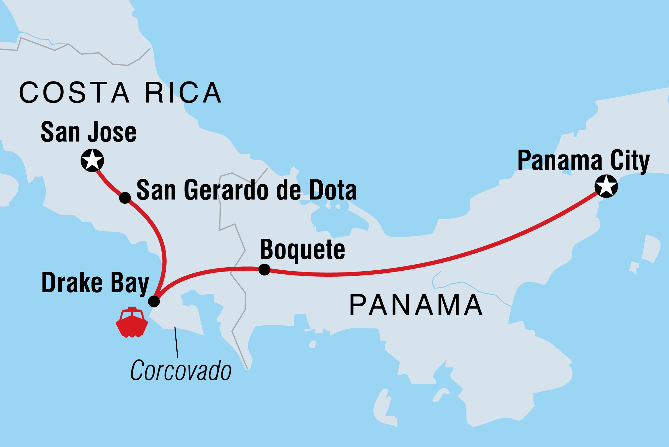 map of costa rica and panama Costa Rica To Panama Intrepid Travel map of costa rica and panama
