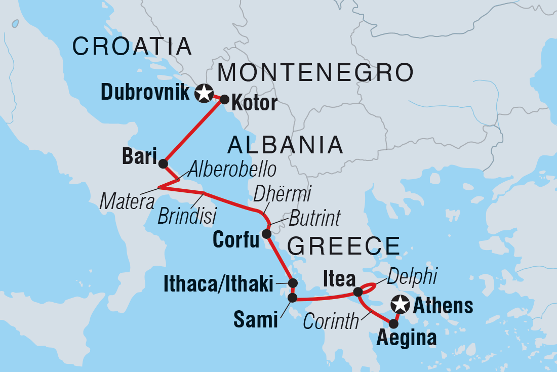 Map Of Greece And Croatia Cruising The Adriatic Coast: Dubrovnik To Athens | Intrepid Travel Ca