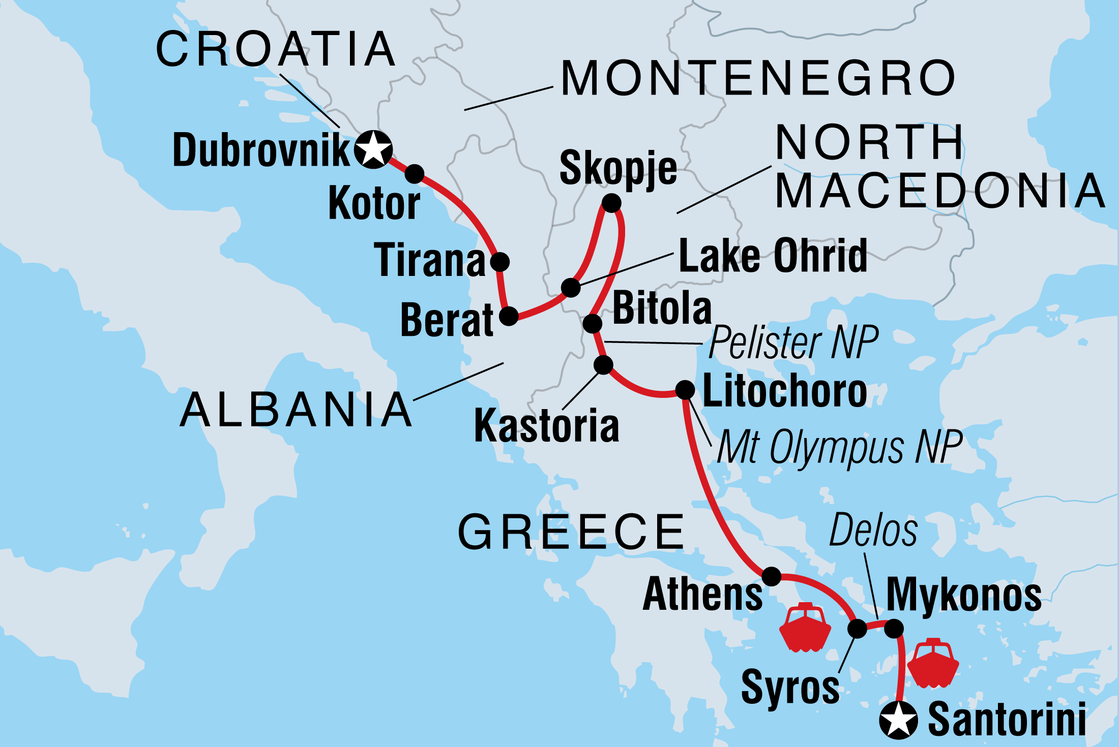 Map Of Greece And Croatia Dubrovnik to Santorini | Intrepid Travel US