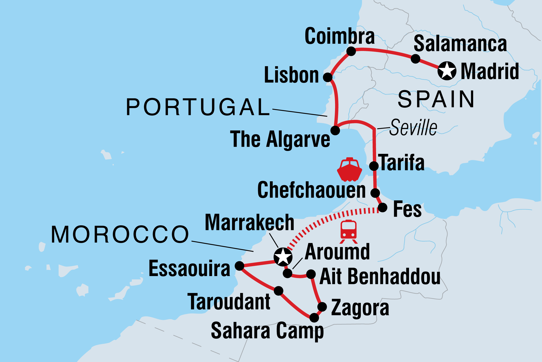 trip from portugal to morocco