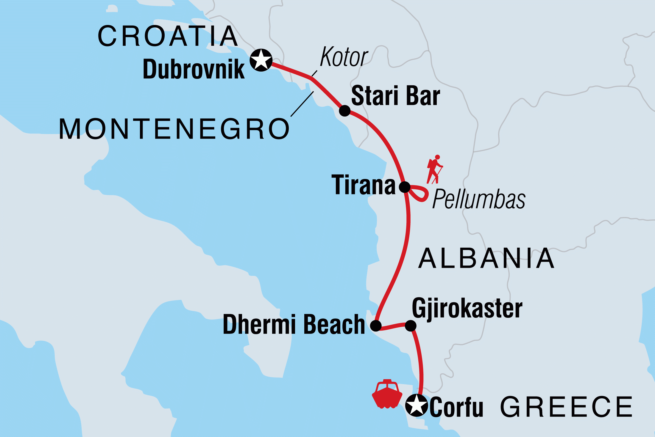 travel from albania to croatia