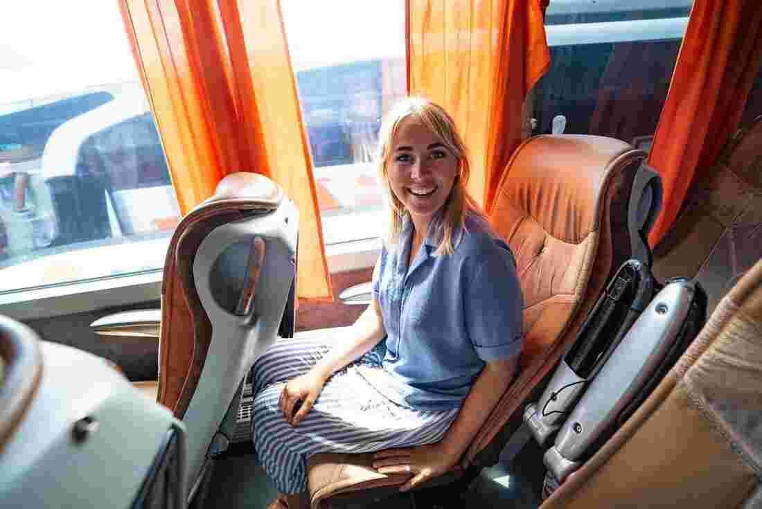 A traveller in a bus, Turkey