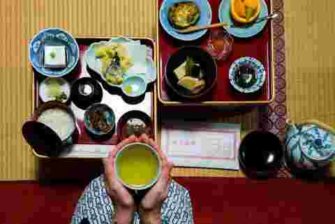 A traditional dinner in Kyoto, Japan