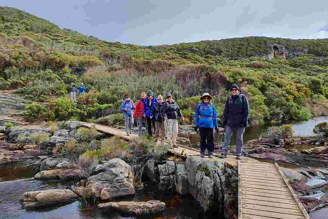 Travellers walking along the Kangaroo Wilderness Trail, Southern Australia