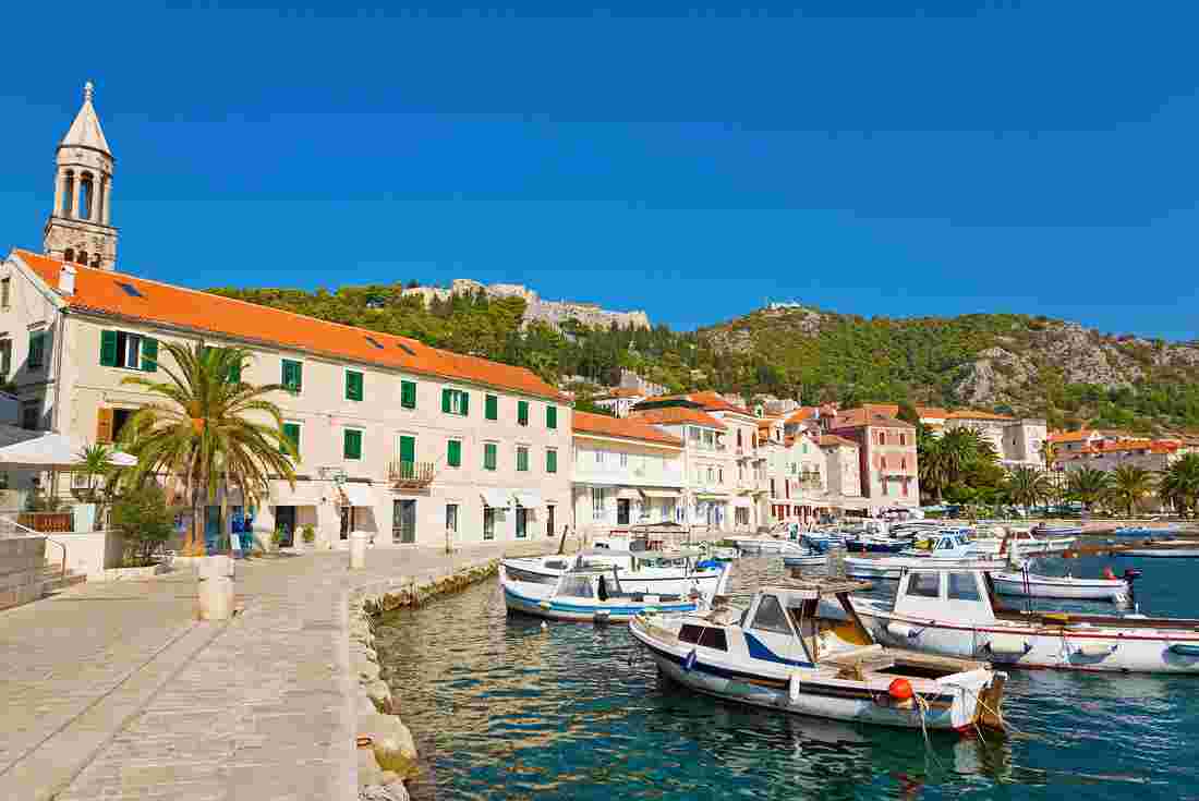 Boats in harbour of Hvar, Croatia