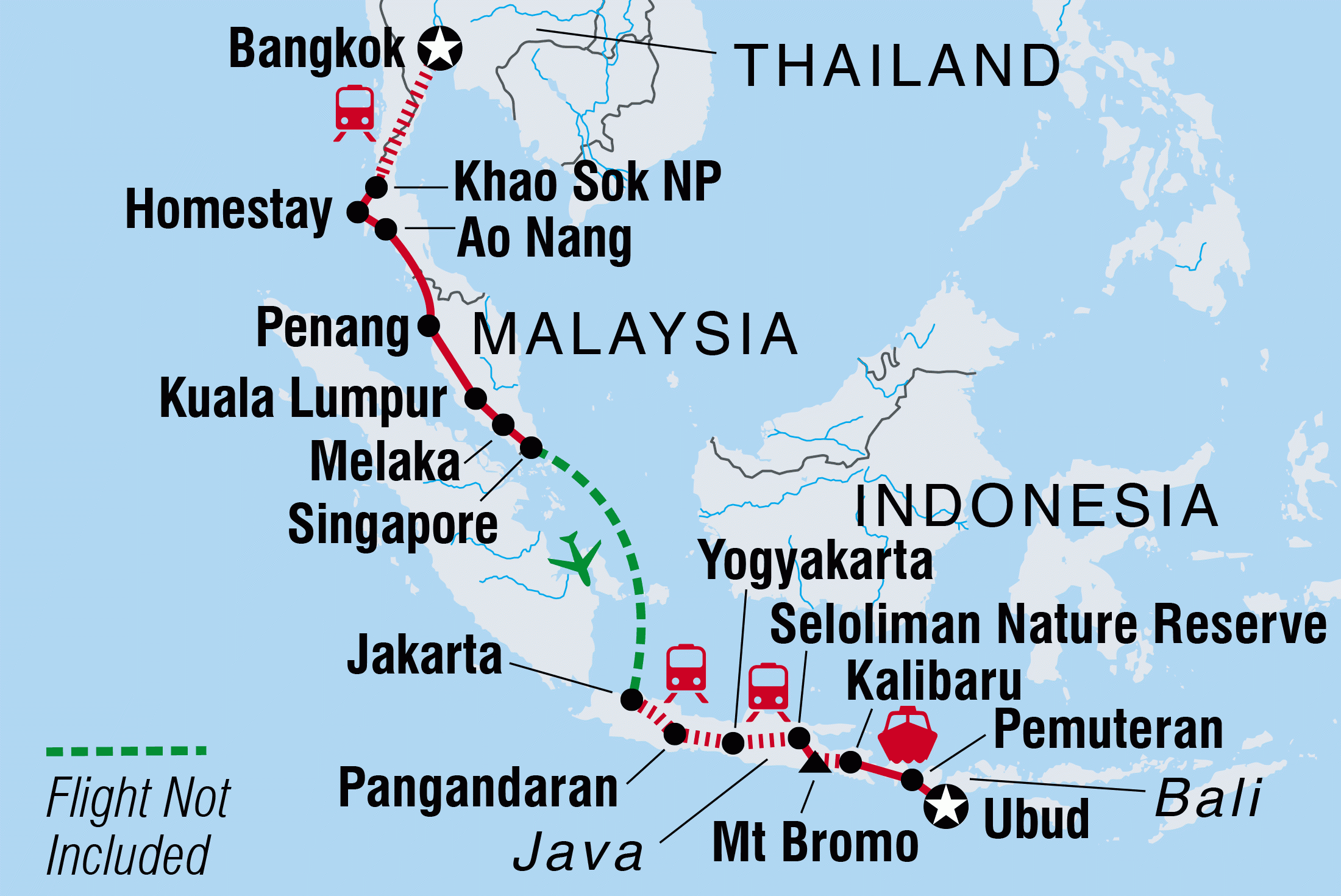 thailand to indonesia travel time