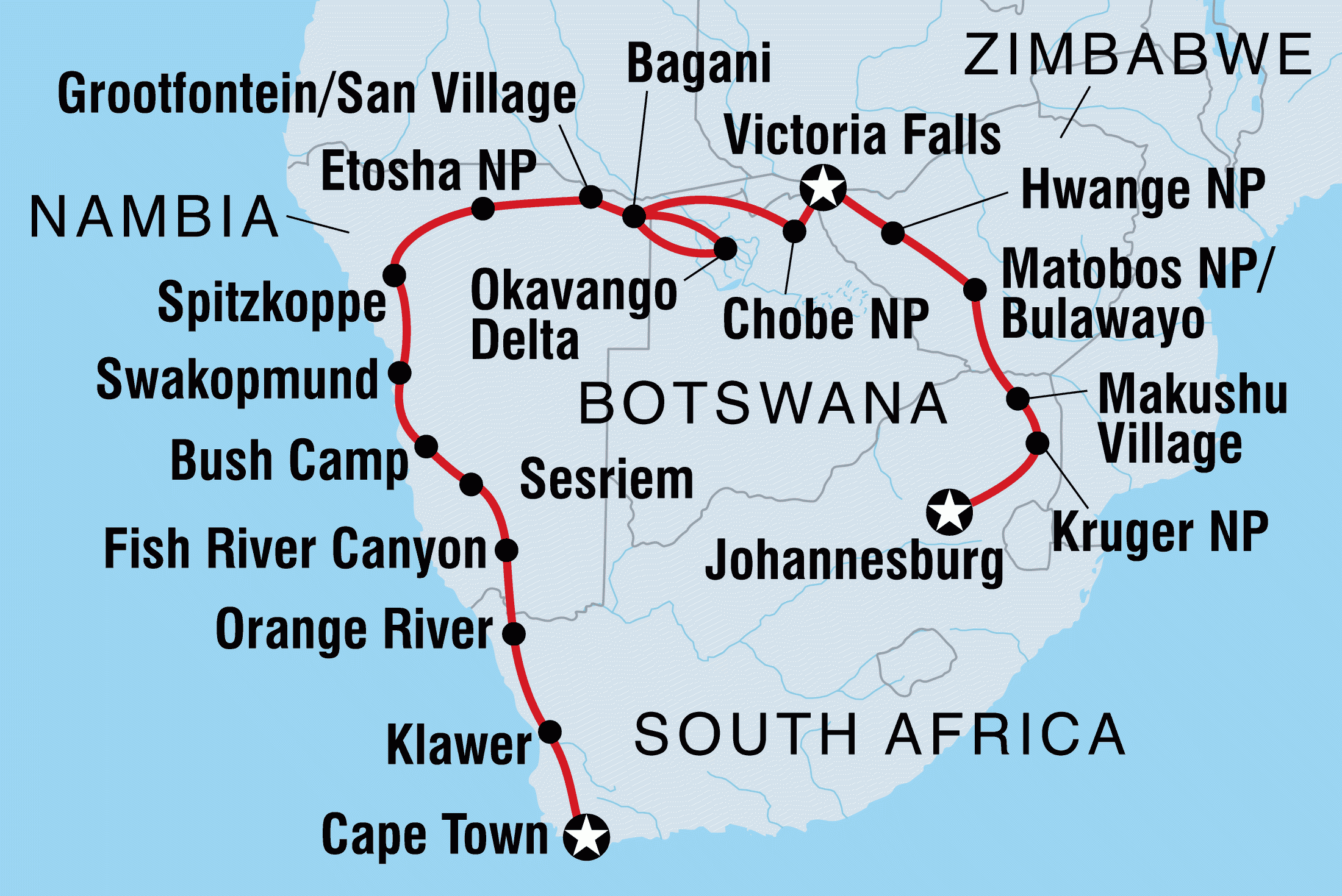 africa tour routes