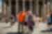 Intrepid traveller family posing for a photo in the streets of Rome outside the Pantheon in Italy