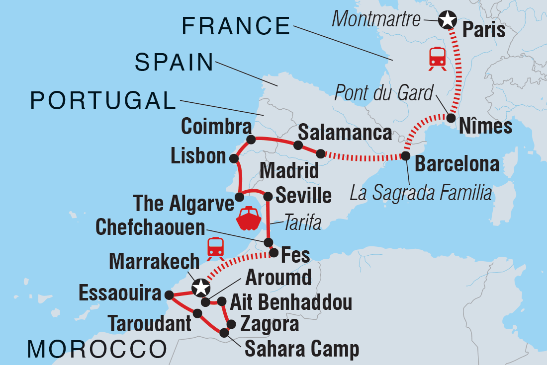 France, Spain, Portugal & Morocco