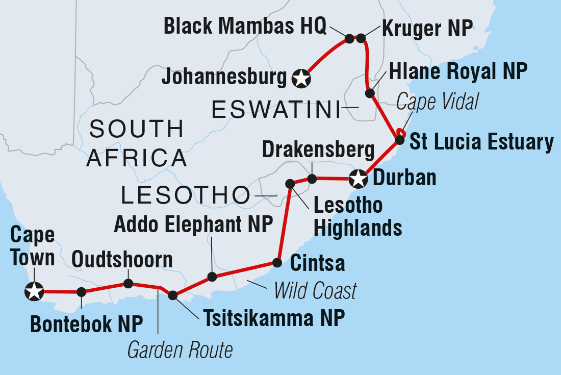 Kruger, Coast & Cape