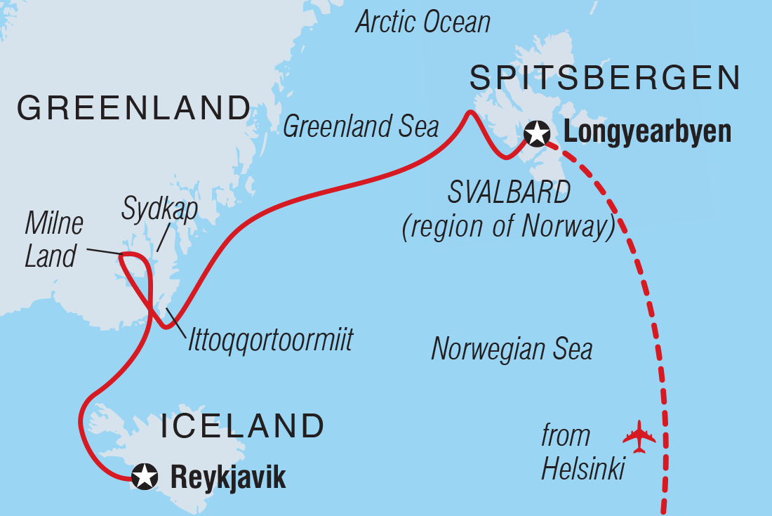 Spitsbergen, East Greenland and Iceland - Southbound