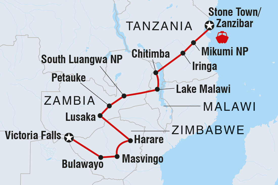 Zanzibar to Vic Falls