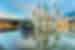 St Charles Church with reflection in water, Vienna, Austria