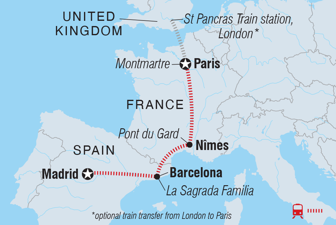 Paris to Madrid by Rail
